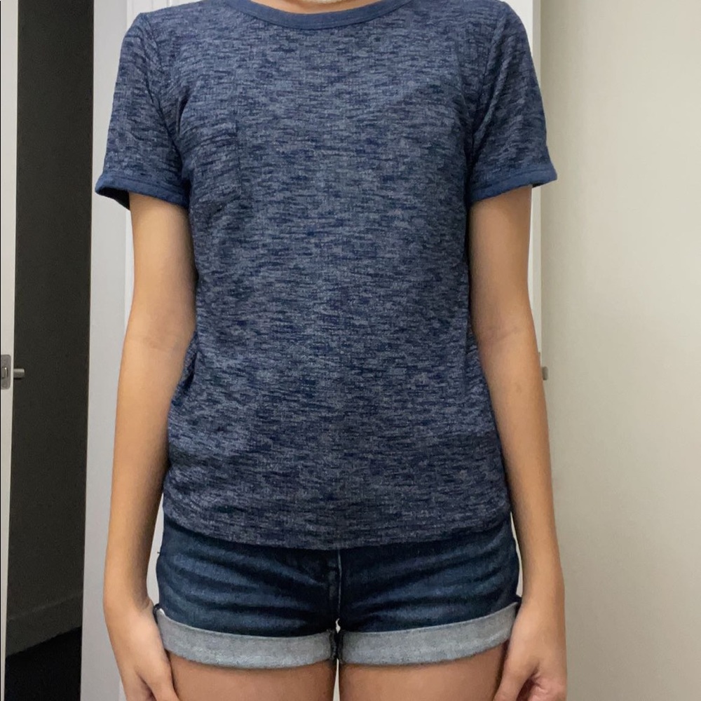 A navy blue loose shirt